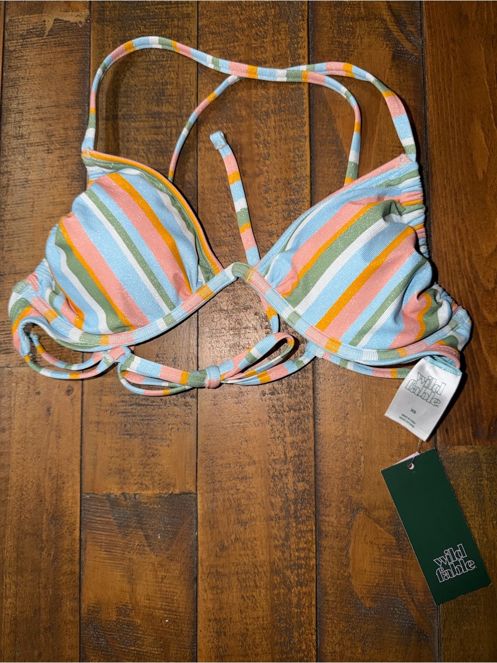 wild fable Pastel Multi Striped Underwire Bikini Top
